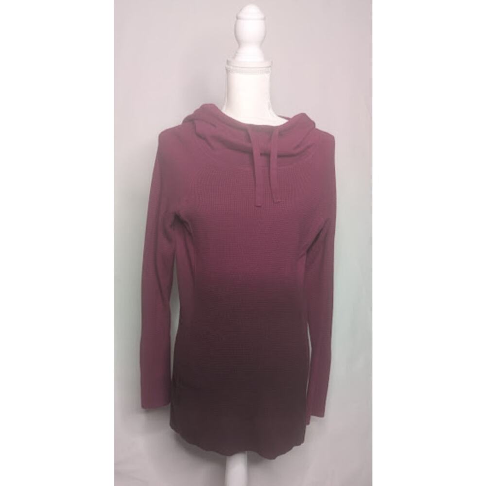 CALIA By Carrie Underwood Pink/Magenta Ombre Hooded Pullover Knit Sweater small